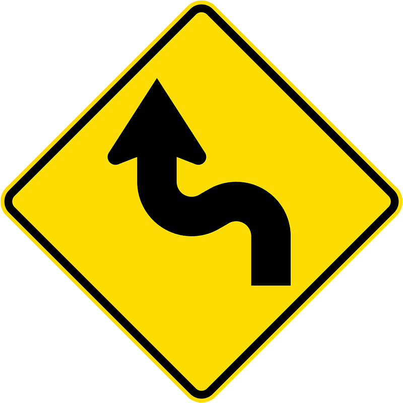 New Zealand road sign W12-2.2-L