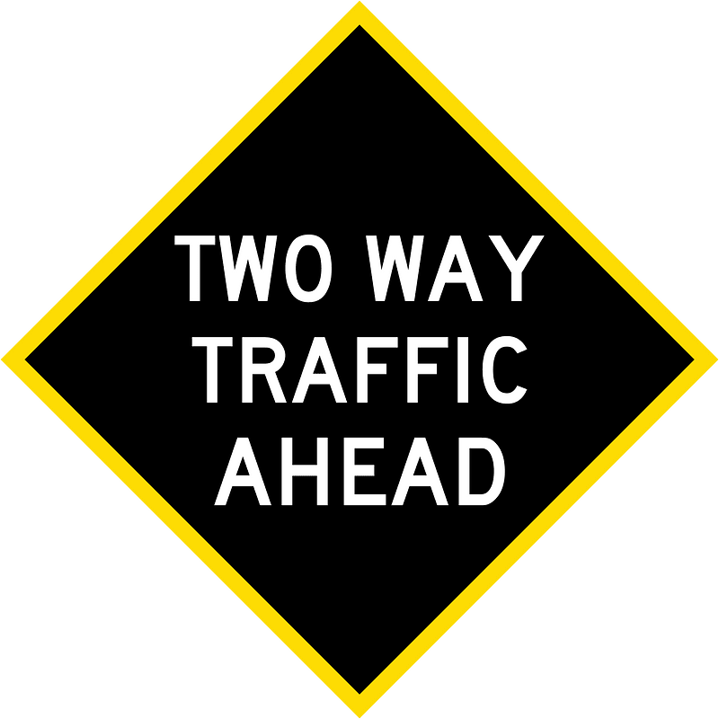 New Zealand road sign W14-2 (–1987)