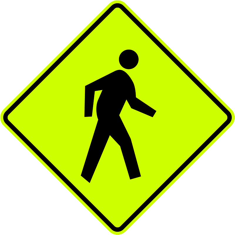 New Zealand road sign W16-1-FYG (2001–2016)