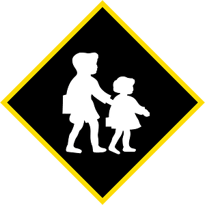 New Zealand road sign W16-4 (–1987)