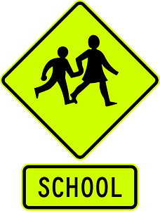 New Zealand road sign W16-4-FYG + W16-5.1-FYG