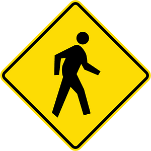 New Zealand road sign W16-1 (1987–2016)