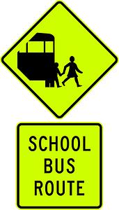New Zealand road sign W16-6-FYG + W16-6.1-FYG