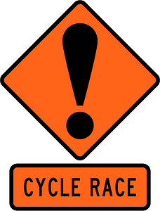 New Zealand road sign W2-1A + W2-1.13A