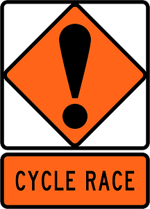 New Zealand road sign W2-1B + W2-1.13B