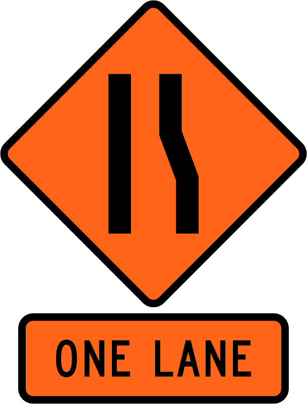 New Zealand road sign W4-7-R + W4-7.1