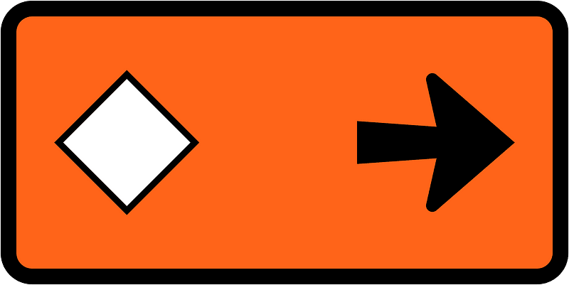 New Zealand road sign W5-2.21C-R