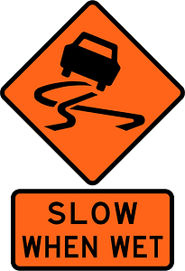 New Zealand road sign W3-2A + W3-2.2A