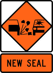 New Zealand road sign W3-3B + W3-3.1B