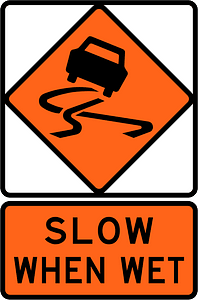 New Zealand road sign W3-2B + W3-2.2B