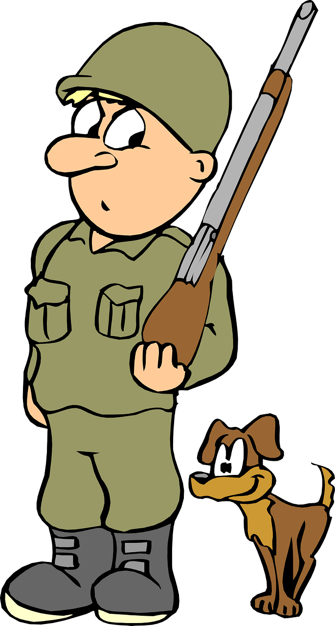 Soldier with a dog