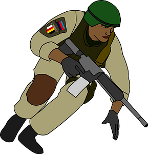Soldier during battle