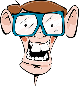 Geek face with glasses