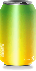 Yellow and green drink can