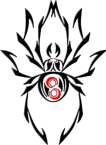 Stylized black widow