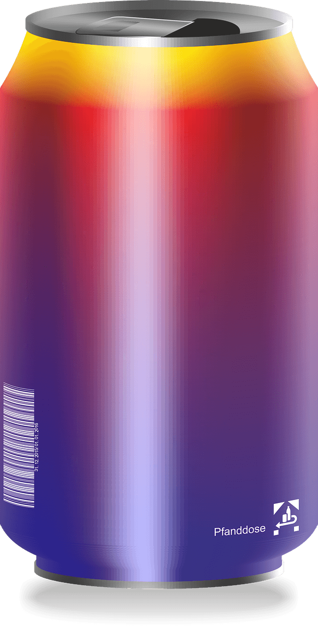 Multicolored drink can
