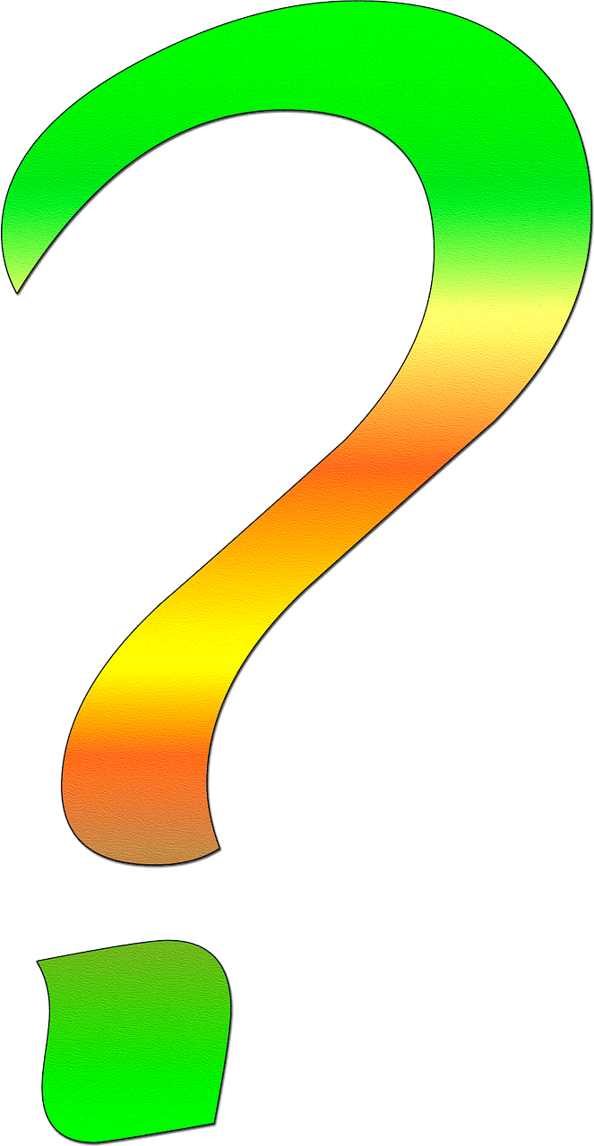 Multicolored question mark
