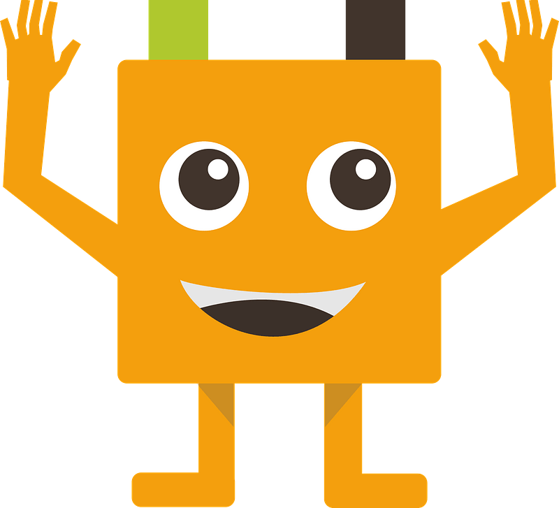 Happy cartoon character