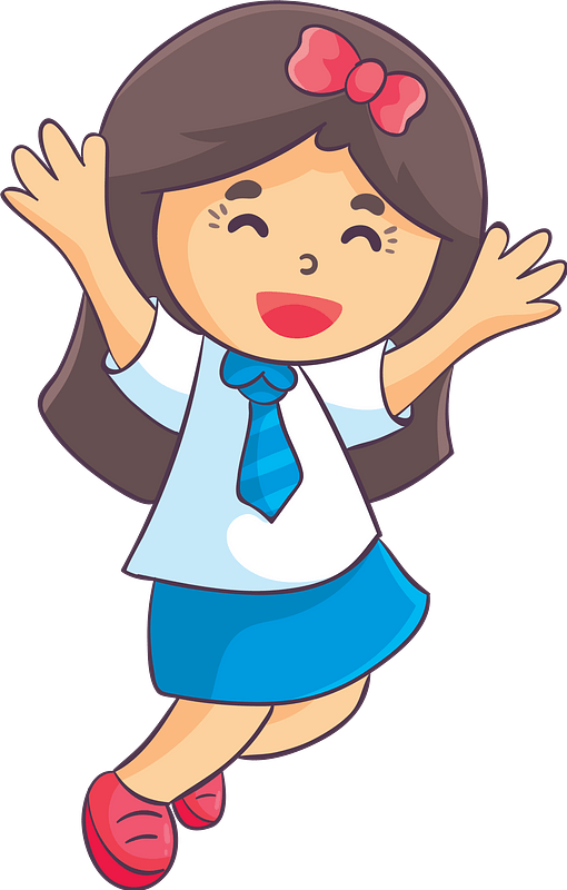 Laughing schoolgirl