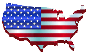 3 D America Map Flag Enhanced
