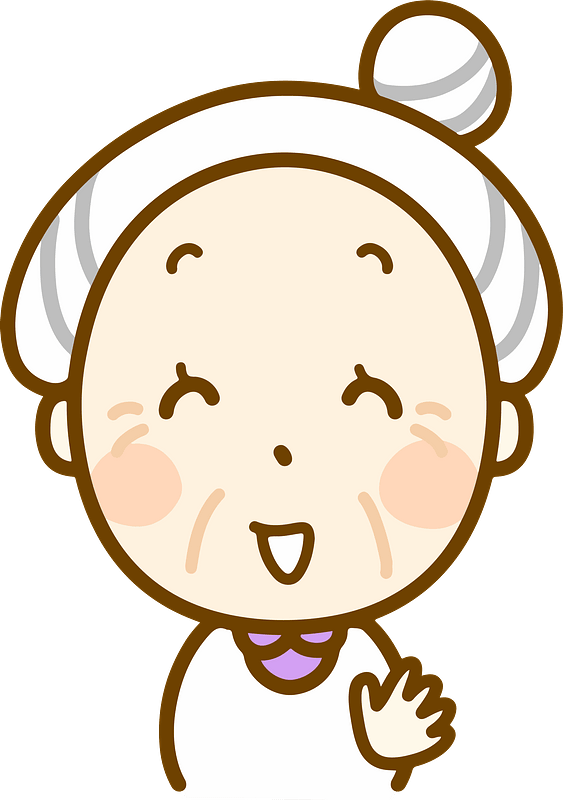 Laughing old woman