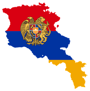 Armenia Map Flag with Coat of Arms