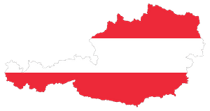 Austria Map Flag with Stroke