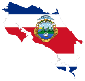 Costa Rica Map Flag
