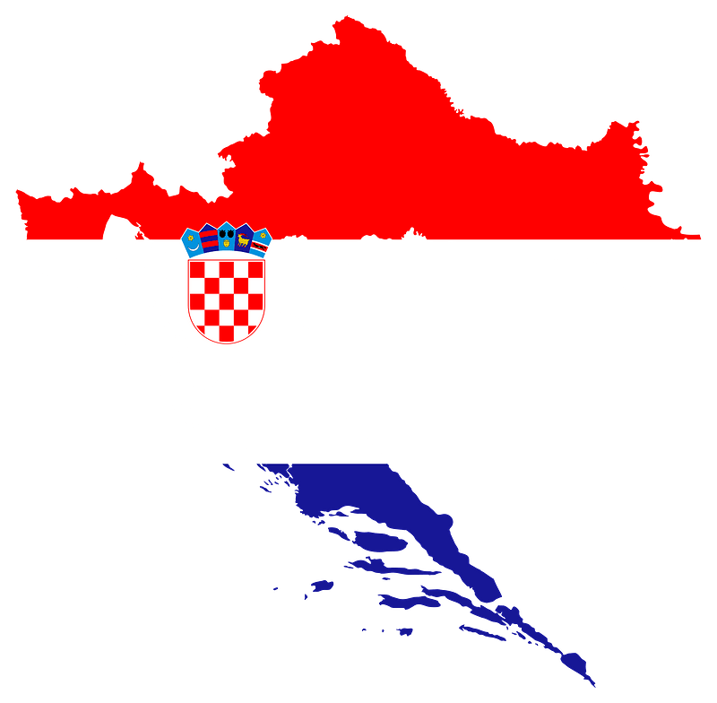 Croatia Map Flag