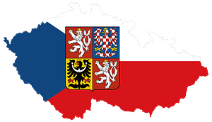 Czech Republic Map Flag with Stroke and Coat of Arms