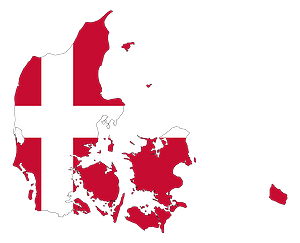Denmark Map Flag with Stroke
