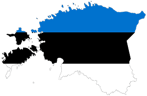 Estonia Map Flag with Stroke