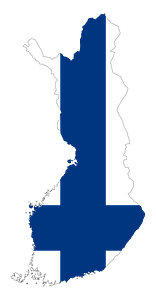 Finland Map Flag with Stroke