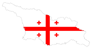 Georgia Map Flag with Stroke