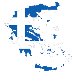 Greece Map Flag with Stroke