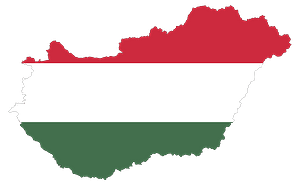 Hungary Map Flag with Stroke