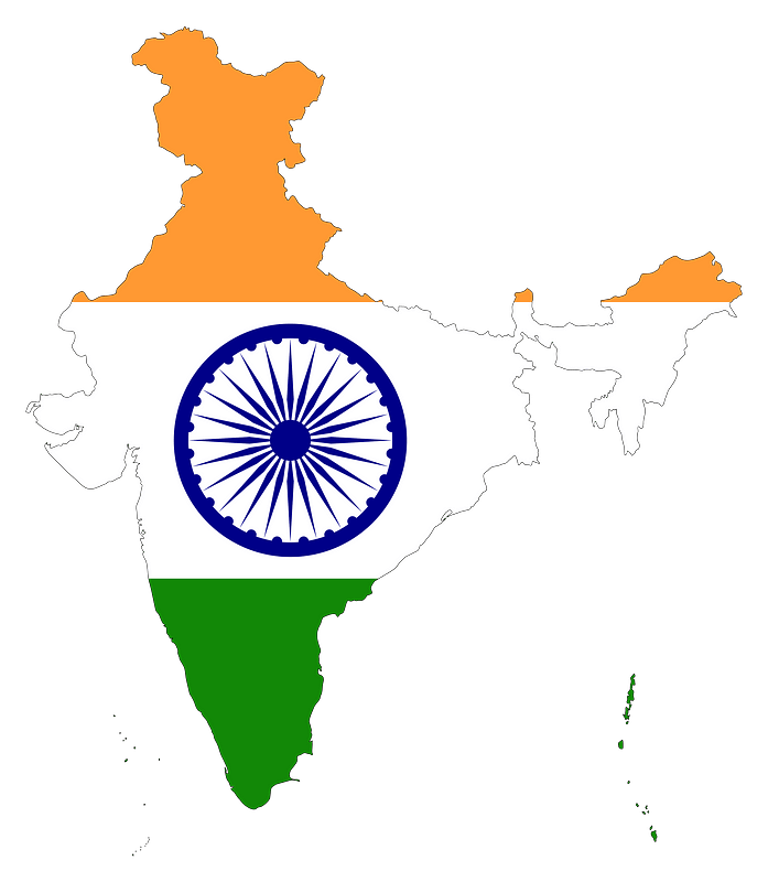 India Map Flag with Stroke