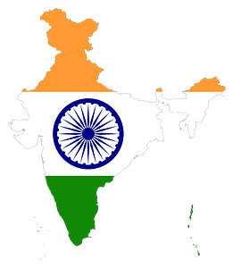 India Map Flag with Stroke