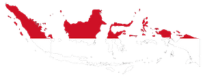 Indonesia Map Flag with Stroke