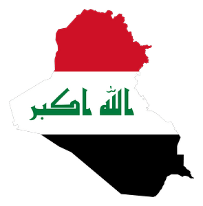 Iraq Map Flag with Stroke