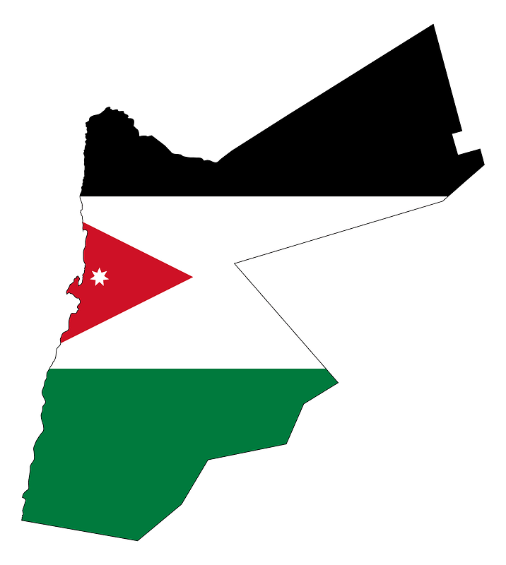 Jordan Map Flag with Stroke