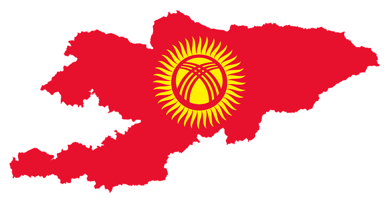 Kyrgyzstan Map Flag