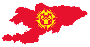 Kyrgyzstan Map Flag