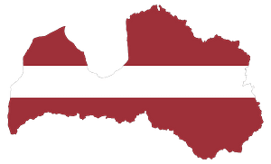 Latvia Map Flag with Stroke