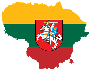 Lithuania Map Flag with Coat of Arms