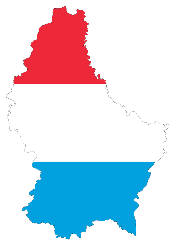 Luxembourg Map Flag with Stroke