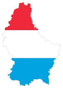 Luxembourg Map Flag with Stroke