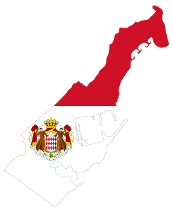 Monaco Map Flag with Coat of Arms