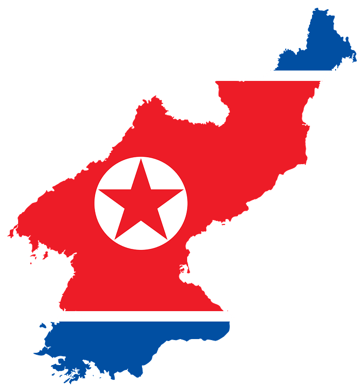 North Korea Map Flag