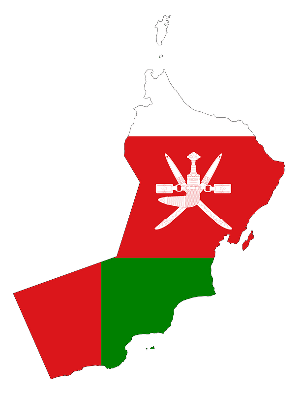 Oman Map Flag with Stroke
